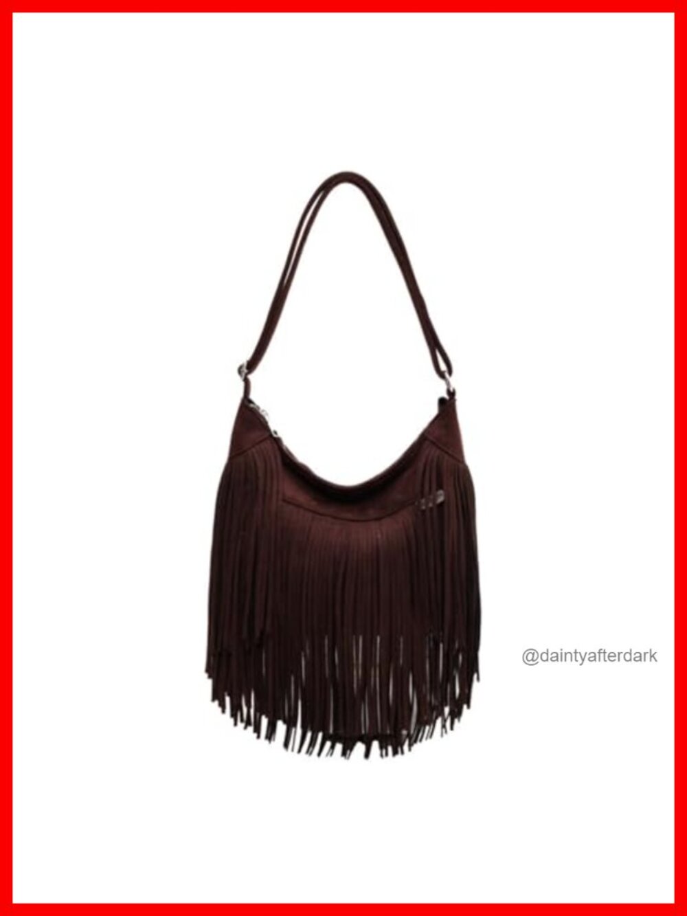 Vegan Suede Fringe Hobo Bag Tote Crossbody Shoulder Bag Western Purse